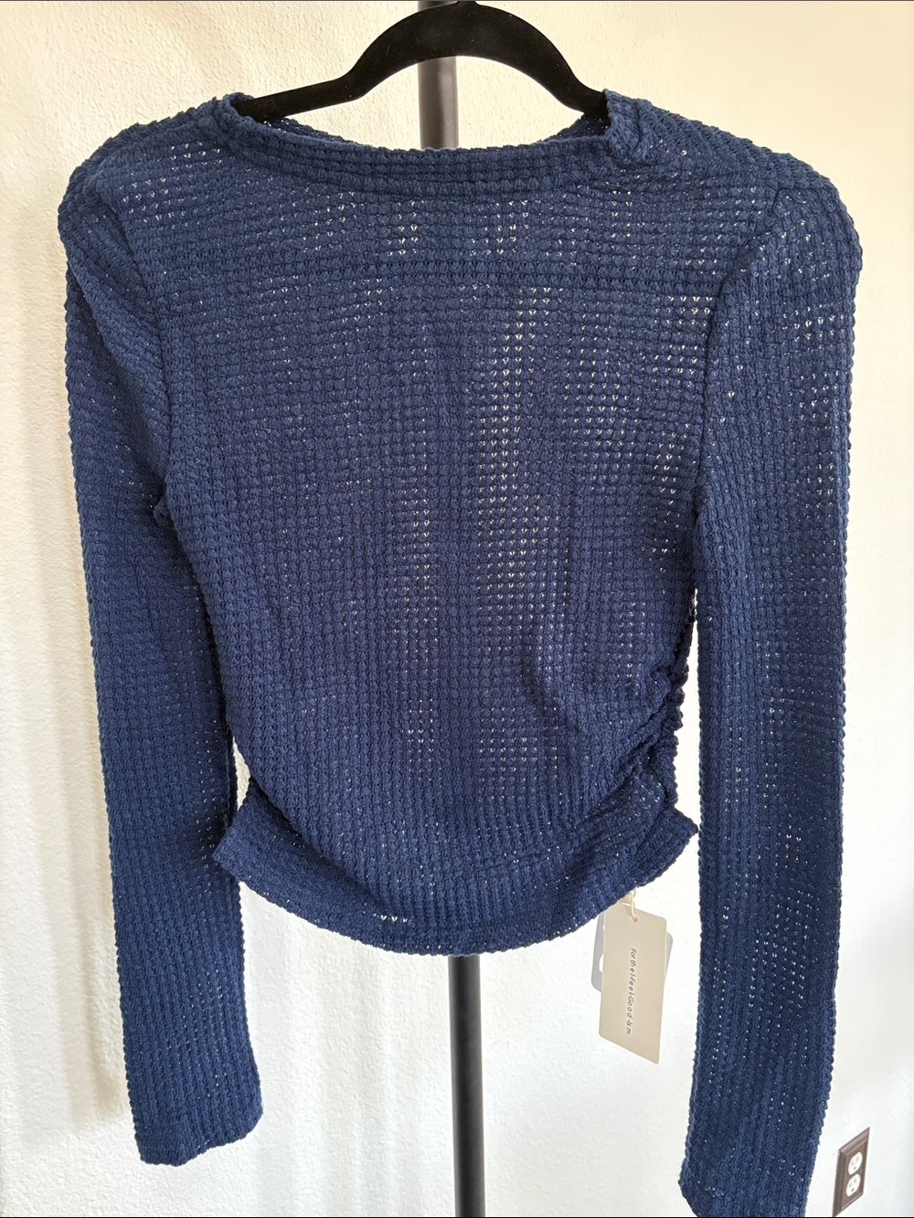 Commense Side Ruched Waffle Long Sleeve NWT Size S